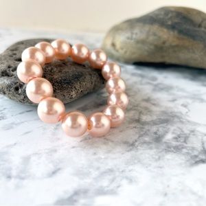 3/$20 Blush Pink Pearl Bracelet 12mm beads